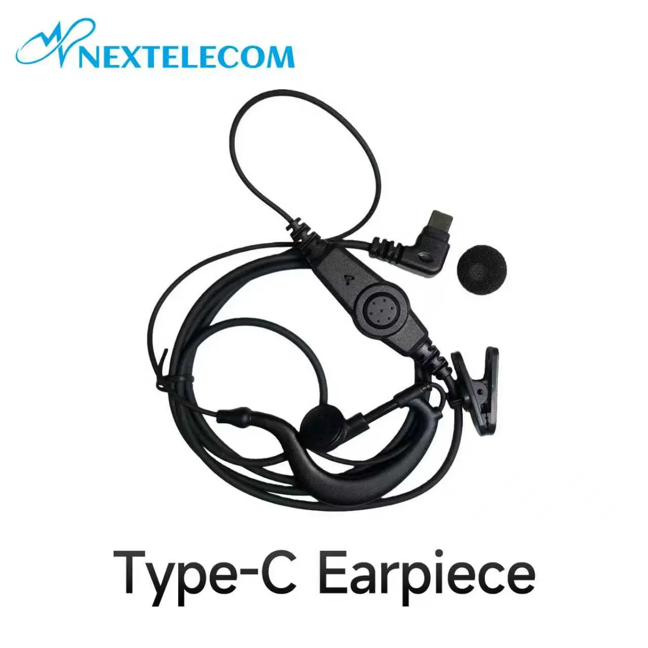 NEXTELECOM Durable Silicone Wired Type-C Single-Ear In-Ear Headphone with HD Mic Filter, Remote, Stereo Calls for Android/iOS Devices, iPhone 15/16/17/18