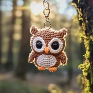 Owl Crochet, Crochet Keychain, Amigurumi Owl, Baby Owl Cute Car Hanger