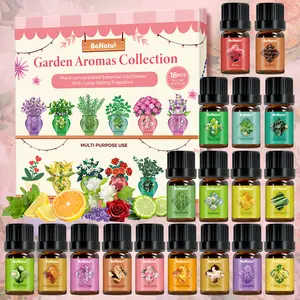 Benatu Garden Aromas Collection Essential Oil Set Plant-concentrated Essential Oils Long-lasting Fragrance For Home Care  Candle Making, Humidifiers - 18pcs *0.17 Oz
