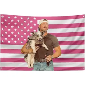 Tapestry Funny American Riley Pink Red Flag Wall Hanging Poster Holiday Gift Wall Decoration Bedroom Living Room Dining Room College Green Dorm Concert 3x5 Feet Style