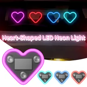 Car Solar Triangle LED Window Light, USB Charging, No Wiring Needed, Multi-Color Heart Design, Car Interior Decor, Home Office Decoration, Cute Car Accessories, Car Interior Decorative
