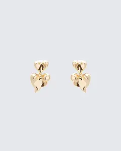 Andrea Gold Heart Dangle Earrings