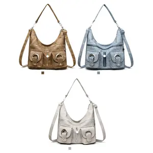 Fashion Women's Tote Bag, Multi-compartment Handbag with Magnetic Snap, Vintage Casual Shopper for Office & Travel