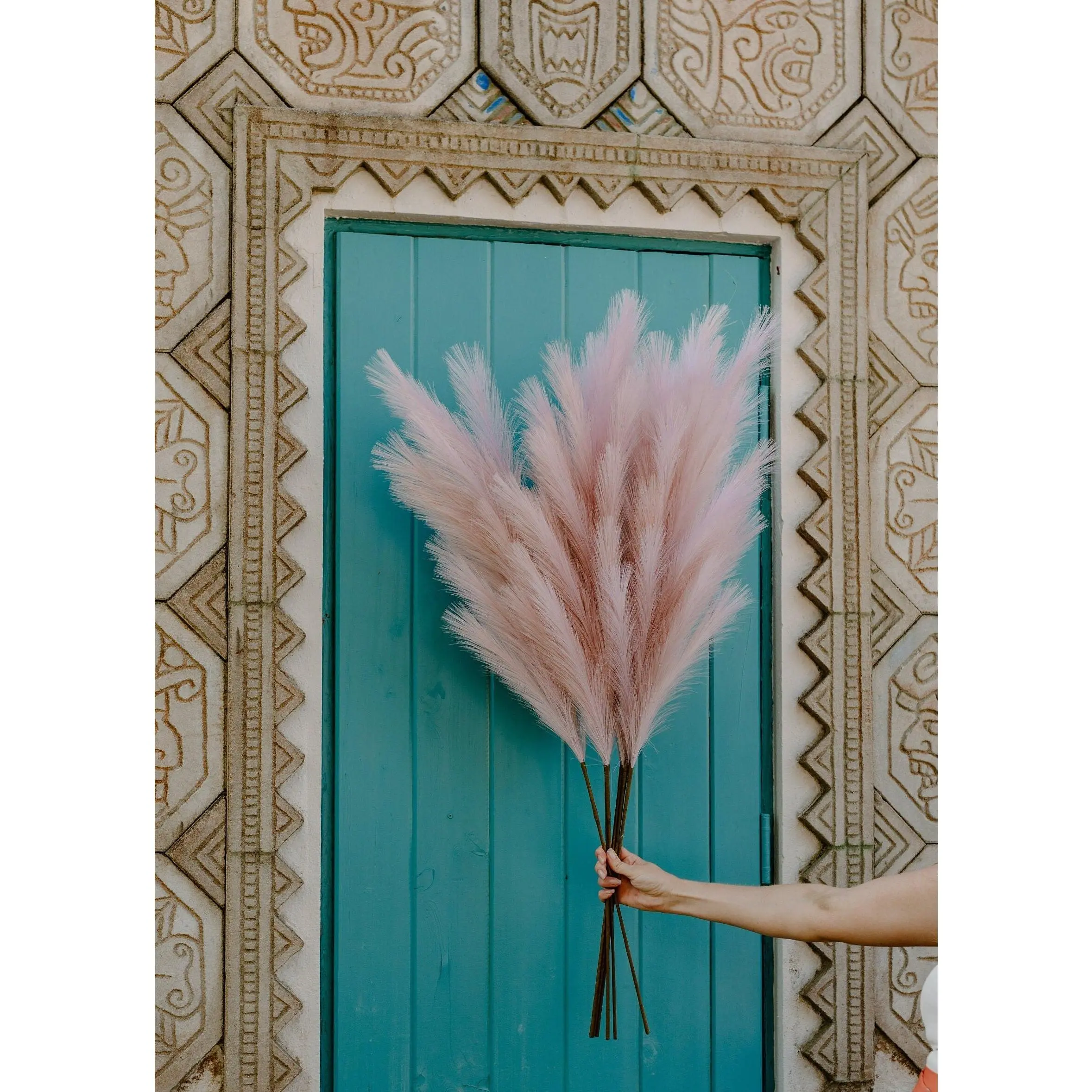 Large Faux Pampas Grass Artificial - Light Pink Lavender