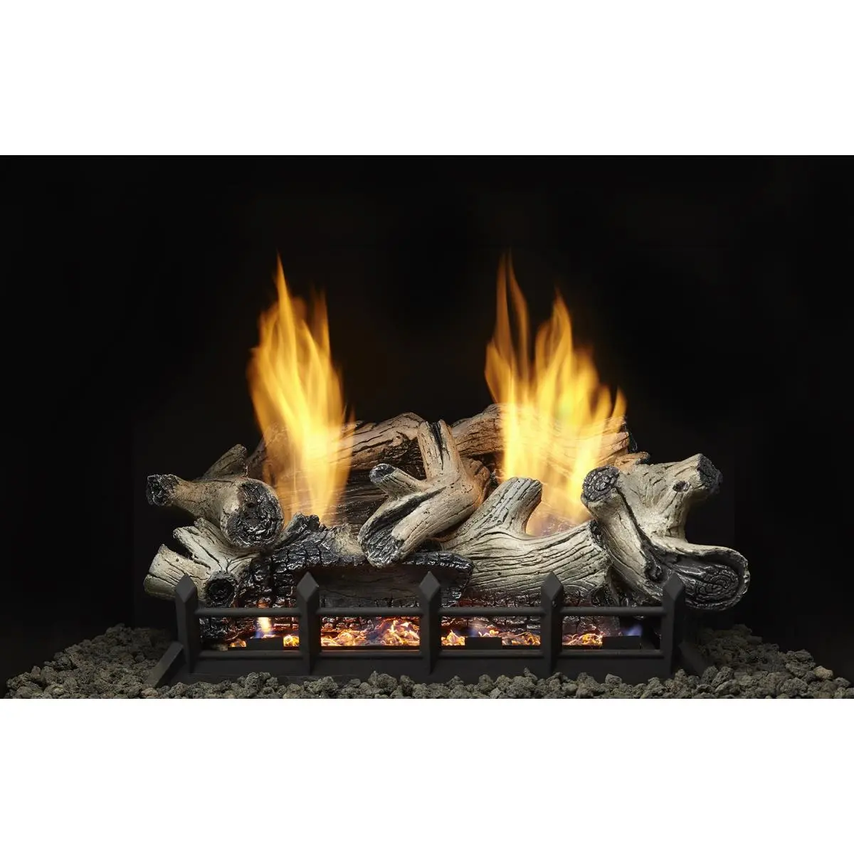 Monessen NB24PV 24 In. 36,000 BTU Millivolt Gas Burner - Natural Blaze to Propane Conversion, Manual & Remote Control, Rock Wool Insulation, Cast Iron Grate, Millivolt Burner
