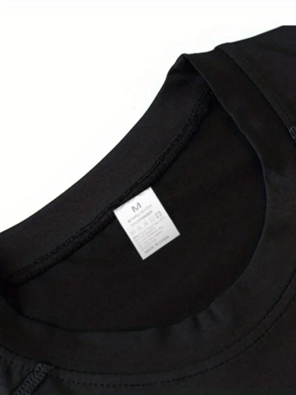 2pcs Men's Gothic Gym T-Shirts - Wing Print, Anti-Slip Seams for Intense Training, Stretch Fabric, Slim Fit, Black & White, Polyester Blend Workout Tops for Fitness, Bodybuilding & Streetwear