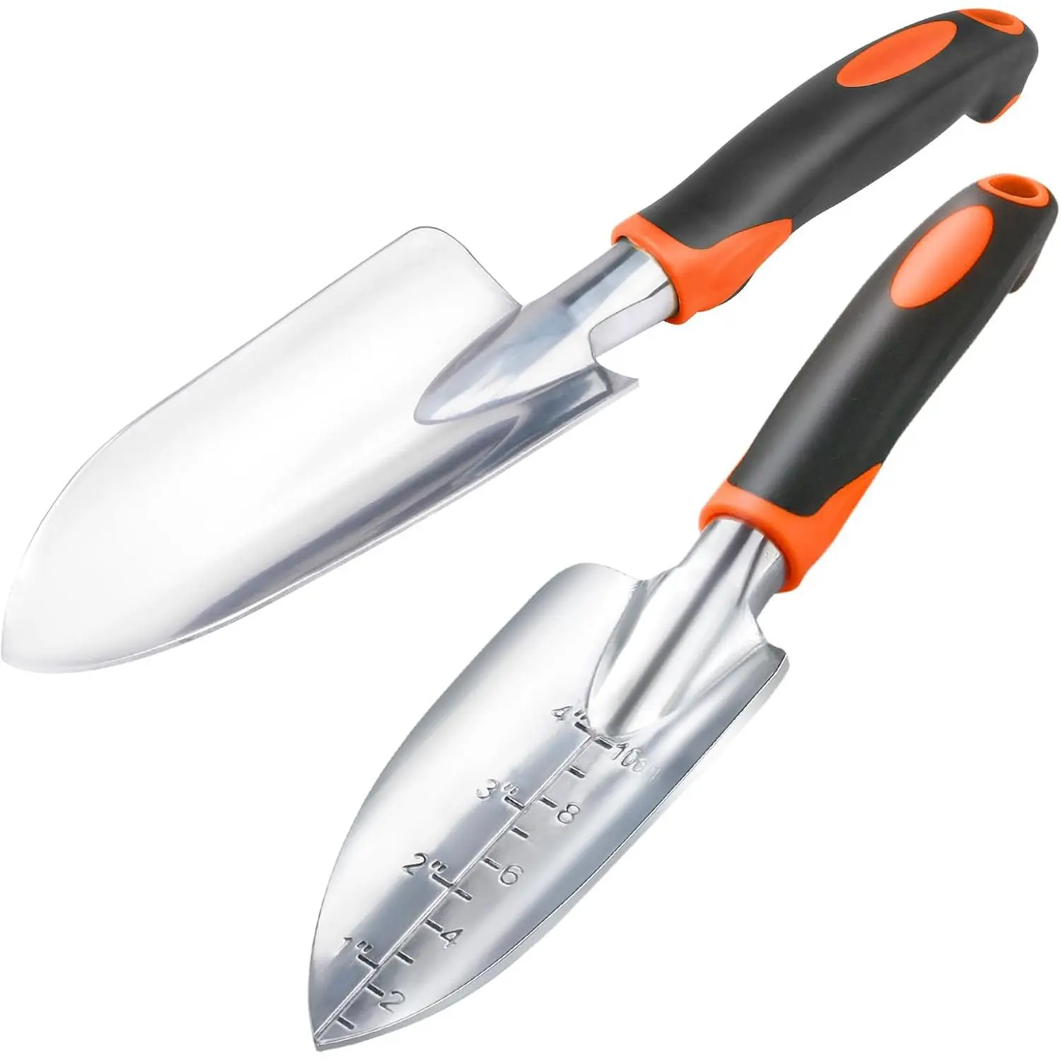 Garden Shovel and Trowel Garden Tool Set, 2-Piece Heavy-Duty Gardening Tool Set Includes Wide Garden Trowel, Hand Shovel with Measuring Marks, Small Shovel for Gardening, Digging, Planting, and Transplanting