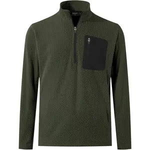 M MAELREG Quarter Zip Pullover Men Midweight Dry Fit Winter Warm Stretchy Golf 1/4 Zip Pullover Mens Sweatshirt with Pocket