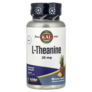 KAL L-Theanine, Pineapple, 25 mg, 120 Micro Tablets