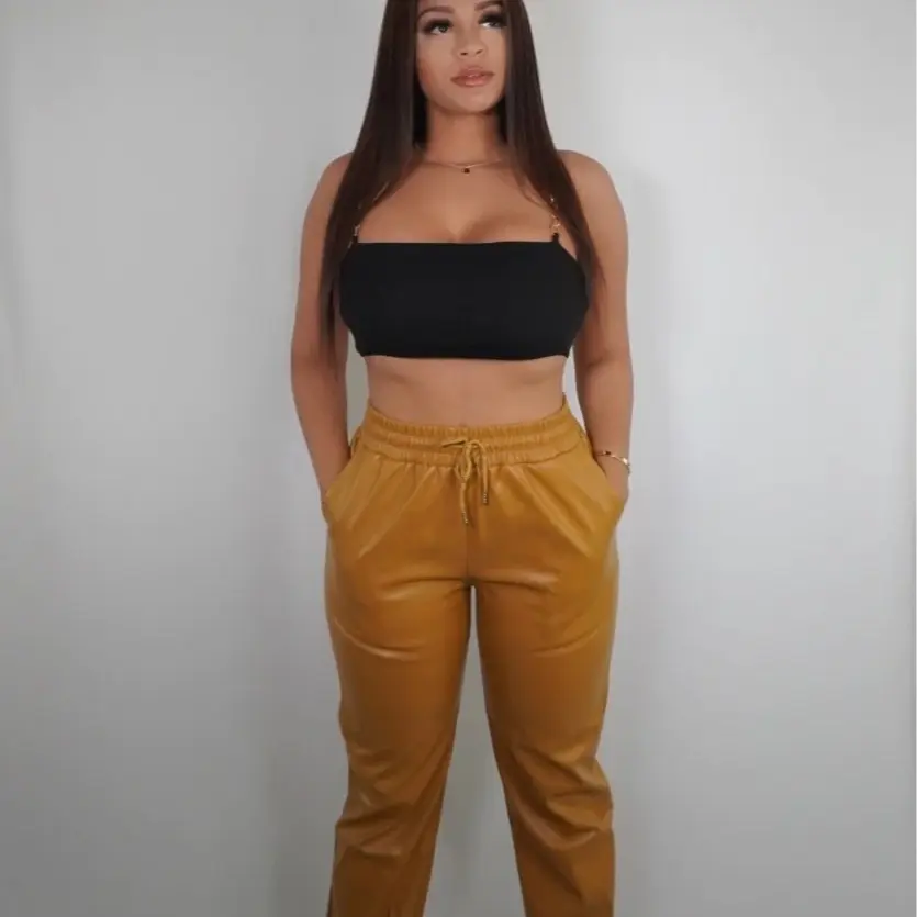 Gorgeous Knot Waist Leather Pants