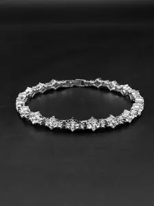1 pc Crystal Tennis Bracelets for Unisex - Hip Hop Cubic Zirconia Bracelet, Sparkling Elegant Jewelry, Classic Commemorative Gift for Birthday, Anniversary, Special Occasions