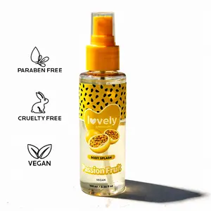 Face Beautiful Brazilian Passion Fruit Body Splash - Lightweight Fragrance Mist for Everyday Freshness and Post-Shower Reapplication, Long-Lasting Scent, 100 ml / 3.38 fl oz