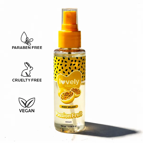 Face Beautiful Brazilian Passion Fruit Body Splash - Lightweight Fragrance Mist for Everyday Freshness and Post-Shower Reapplication, Long-Lasting Scent, 100 ml / 3.38 fl oz