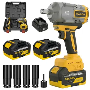 TALADO Cordless Impact Wrench, Upgraded 1500N.m(1106ft-lbs) Brushless Impact Wrench 1/2", with Two Batteries, Four Sockets, Quick-Change Chuck- Heavy Duty Power Tool for Professional Mechanics & DIY Enthusiasts fathersdaygift