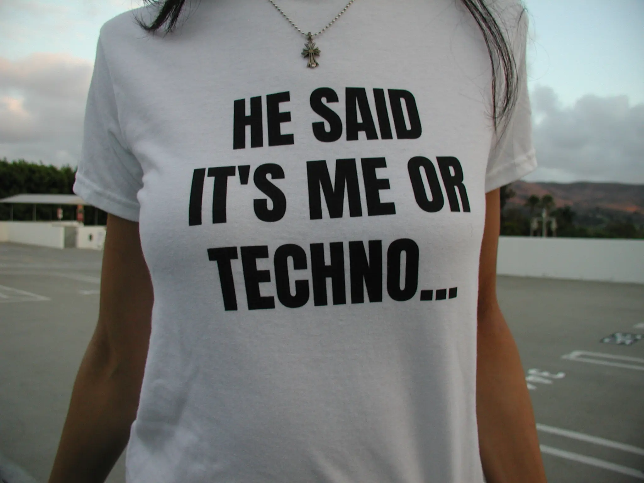 Techno Baby Tee - He SaidIt'sMeOrTechno Funny Rave Tee for Techno Lovers 100% Cotton Ethically Grown US Cotton Festival Tshirt Casual Letter Print T-shirt