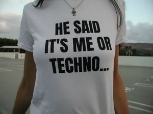 Techno Baby Tee - He SaidIt'sMeOrTechno Funny Rave Tee for Techno Lovers 100% Cotton Ethically Grown US Cotton Festival Tshirt Casual Letter Print T-shirt