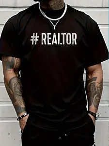 100% Cotton Hashtag Realtor T-Shirt Real Estate Agent Shirt T-Shirt Women's Men's Graphic Tee Crew Neck summer vacation Tops