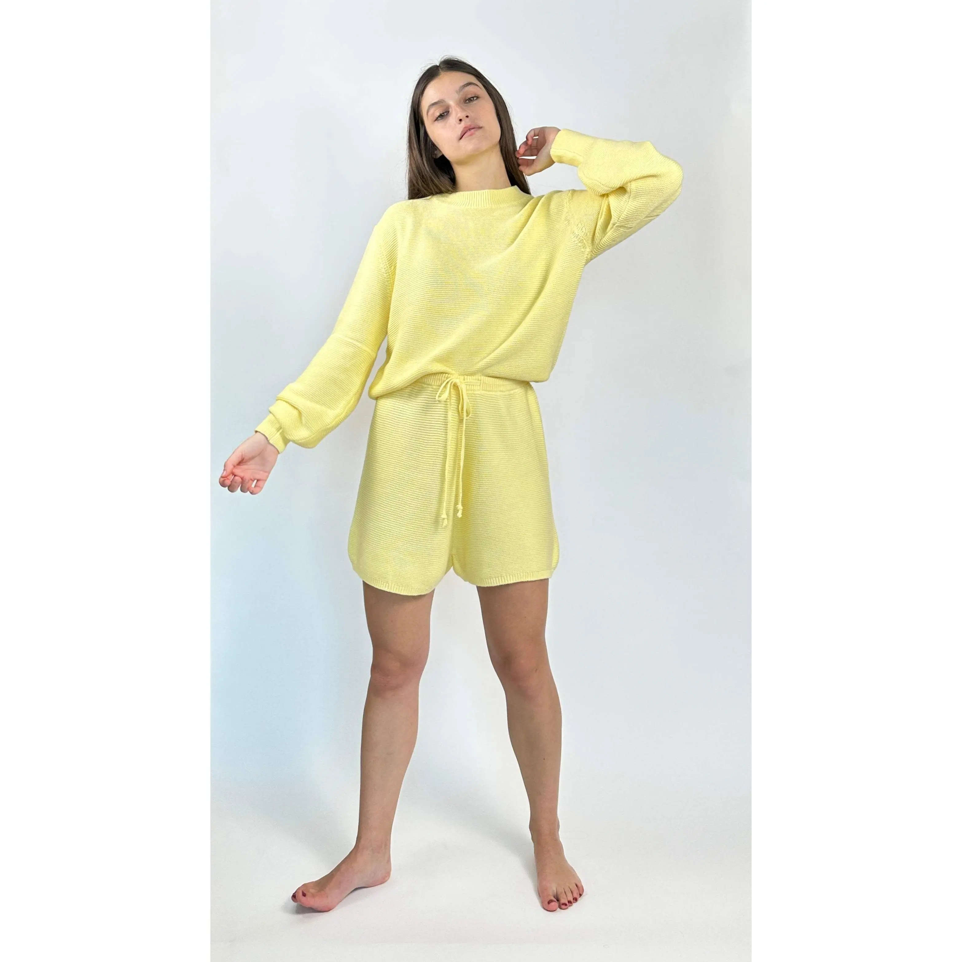 Knit Sweater & Shorts Set