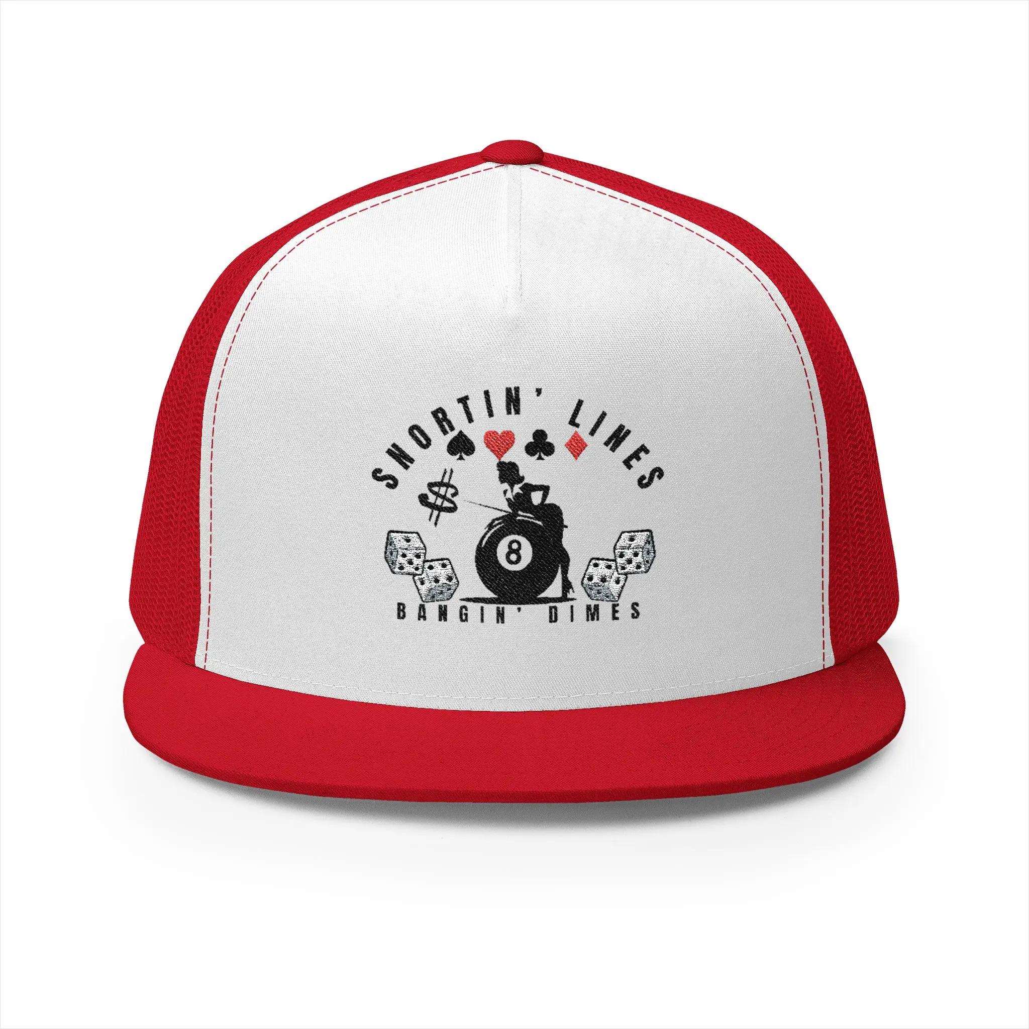 Snortin' Lines, Bangin' Dimes Vibes Trucker Cap — Embroidered 5-Panel Hat
