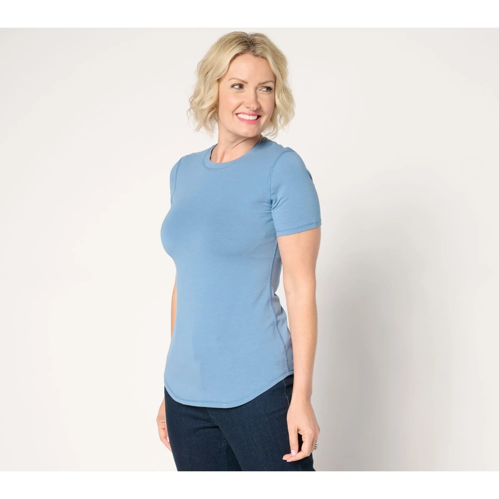 Cuddl Duds Layers Cottonwear+ Curve Hem T-Shirt