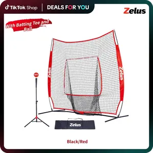 【Jumpstart Sale】ZELUS 7x7ft Baseball Net | Baseball Softball Practice Net with Tee, Baseballs and Carry Bag for Batting Hitting and Pitching,Backyard,all seasons,family sport,gift idea,lawn games,Summer Sports,Outdoorfun Training Equipment