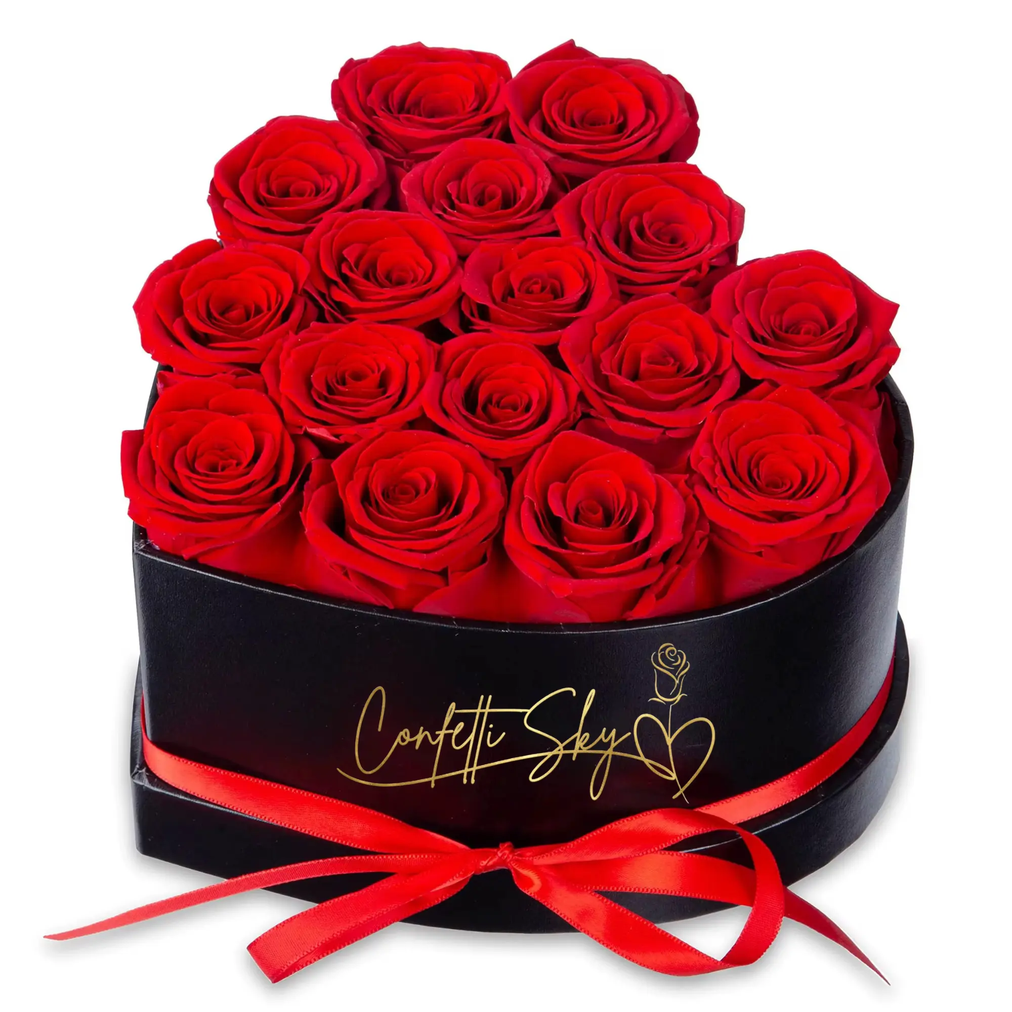 16 Preserved Roses Heart Box – Real Flowers That Last 3–5 Years | Gift For Her