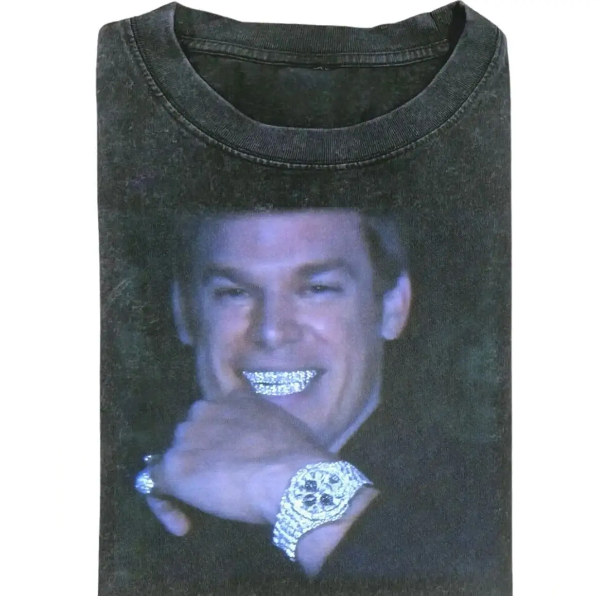 Dexter Meme T-Shirt, Funny Dexter Graphic Tee, Retro Dexter Shirt, Iced Out Grill and Watch Shirt, Vintage Crime TV Show T-Shirt, Gift for Men, Gift for Women, Crew Neck T-shirt, Trending T-shirt