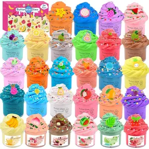 28 Pack Mini Butter Slime Kit,Peach Slime Watermelon Party Favor Supplies,Super Soft, Non-Sticky, Goody Bag Toy, Prize for Girl and Boys,Stress Relief Toy for Kids Education