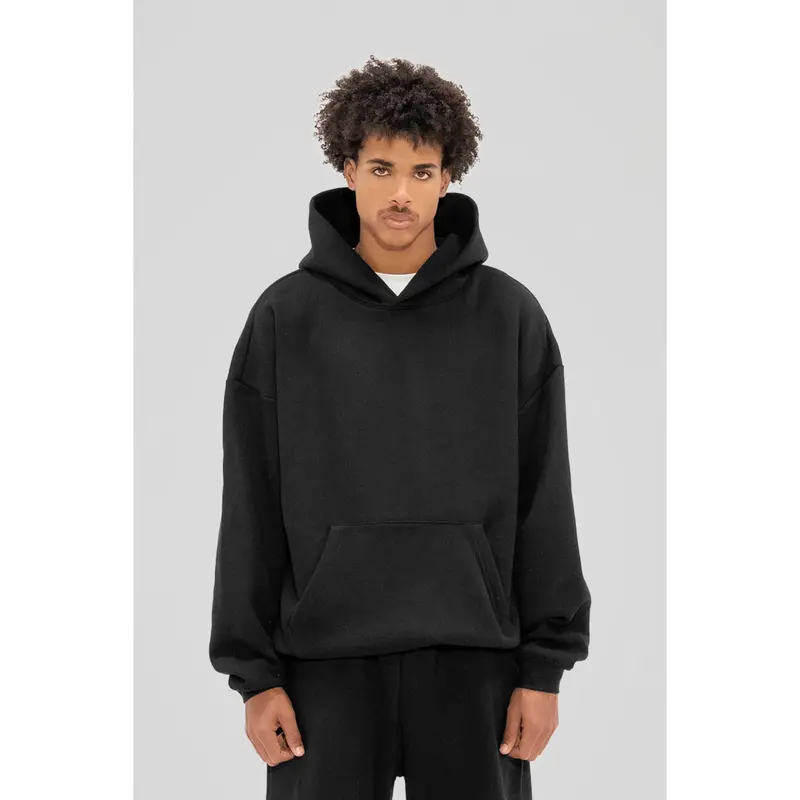 350 GSM 'Black' Fleece Hoodie