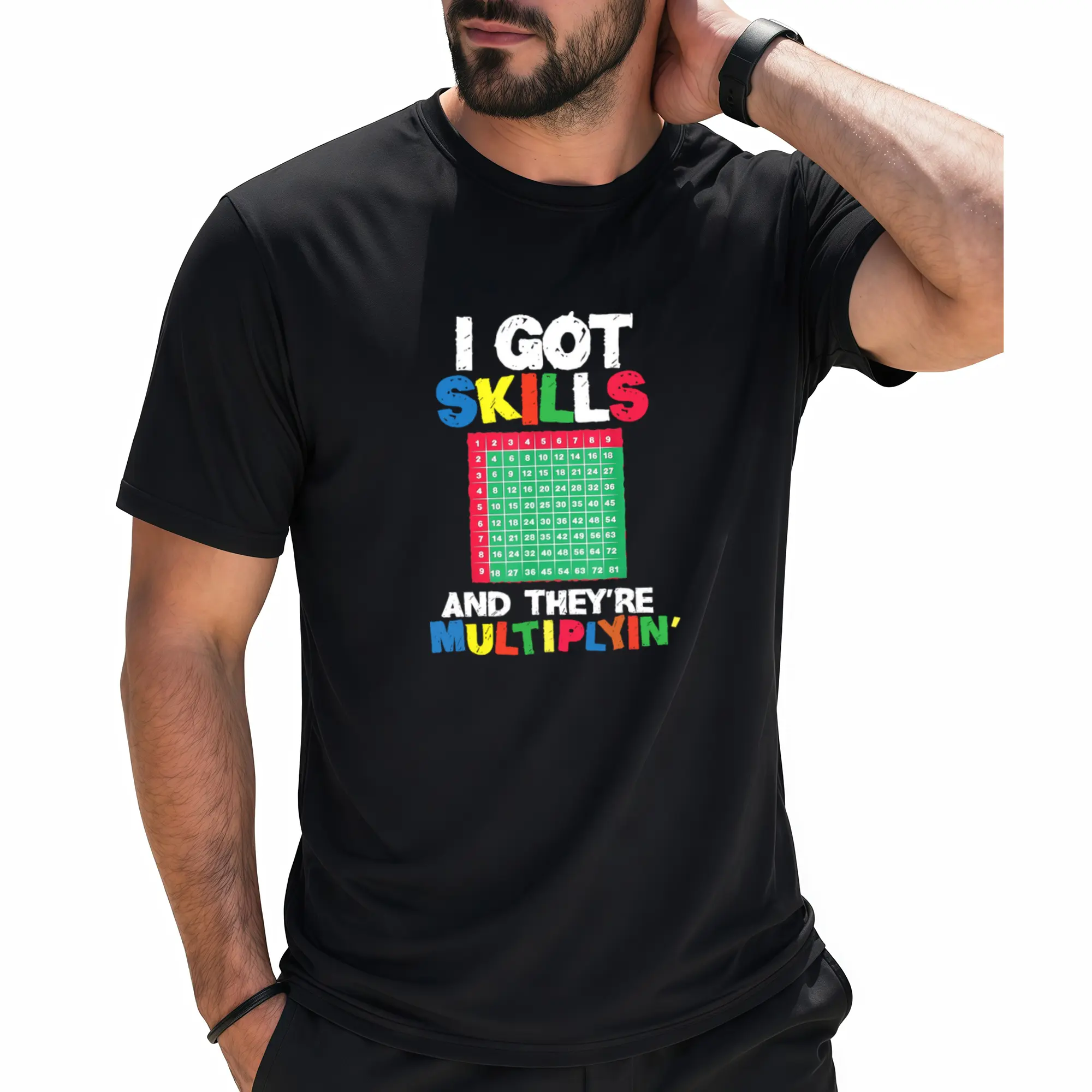 1pc Funny Math Teacher T-Shirt Suitable for Men's S-XXXL, Humorous Retro Math Equations & Symbols with Pi, √, ÷, = Signs, Round Neck Short Sleeve Shirt for Classroom Gifts, Teacher Appreciation Present, Casual Casual Attire for