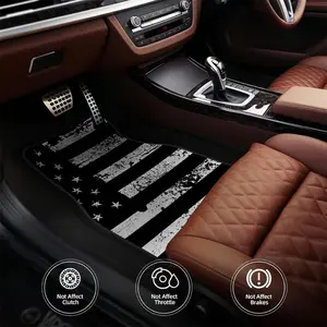 4-Piece non-slip car floor mat, suitable for SUVs and cars - thickened and wear-resistant - all-weather universal, installation-free car floor mat (4-piece package) - flag pattern, Car Accessory