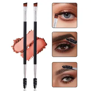 2Pcs Multi-purpose double-head eyelash curling brush, portable spiral brush for beginners, multi-functional eyebrow brush, makeup tool