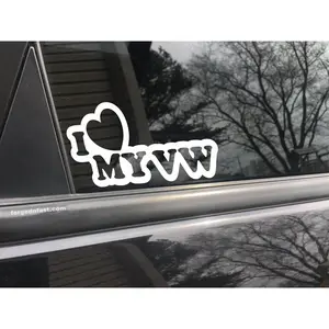 I love my VW, car decal, bumper sticker, truck decal, funny car decal