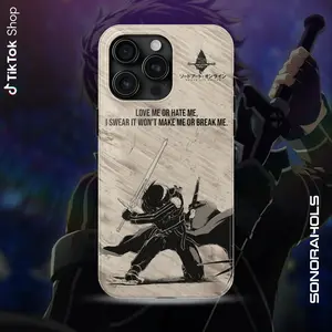 Sword Art Online: The Black Swordsman Phone Case, Kirito Japanese Retro Phone Cover, Dual Blades Elucidator, Knights of the Blood Oath Symbol 17 Air Pro Max