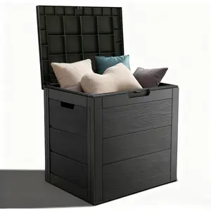 35 Gallon Outdoor Storage Box, Deck Boxes Outdoor Waterproof, Plastic Patio Storage Bin, Box for Packages Delivery, Lockable, UV Resistant