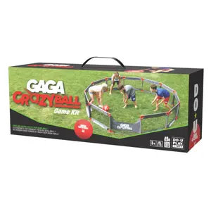 Do-U-Play GAGA CrazyBall Game Kit - Steel, Fast-Paced Active Jumping Group Game with Hand Pump, 10’x10’ Pit, 2 Official Balls, Adult Assembly Required, No Battery Needed, Ideal for Schools & 3+ Kids