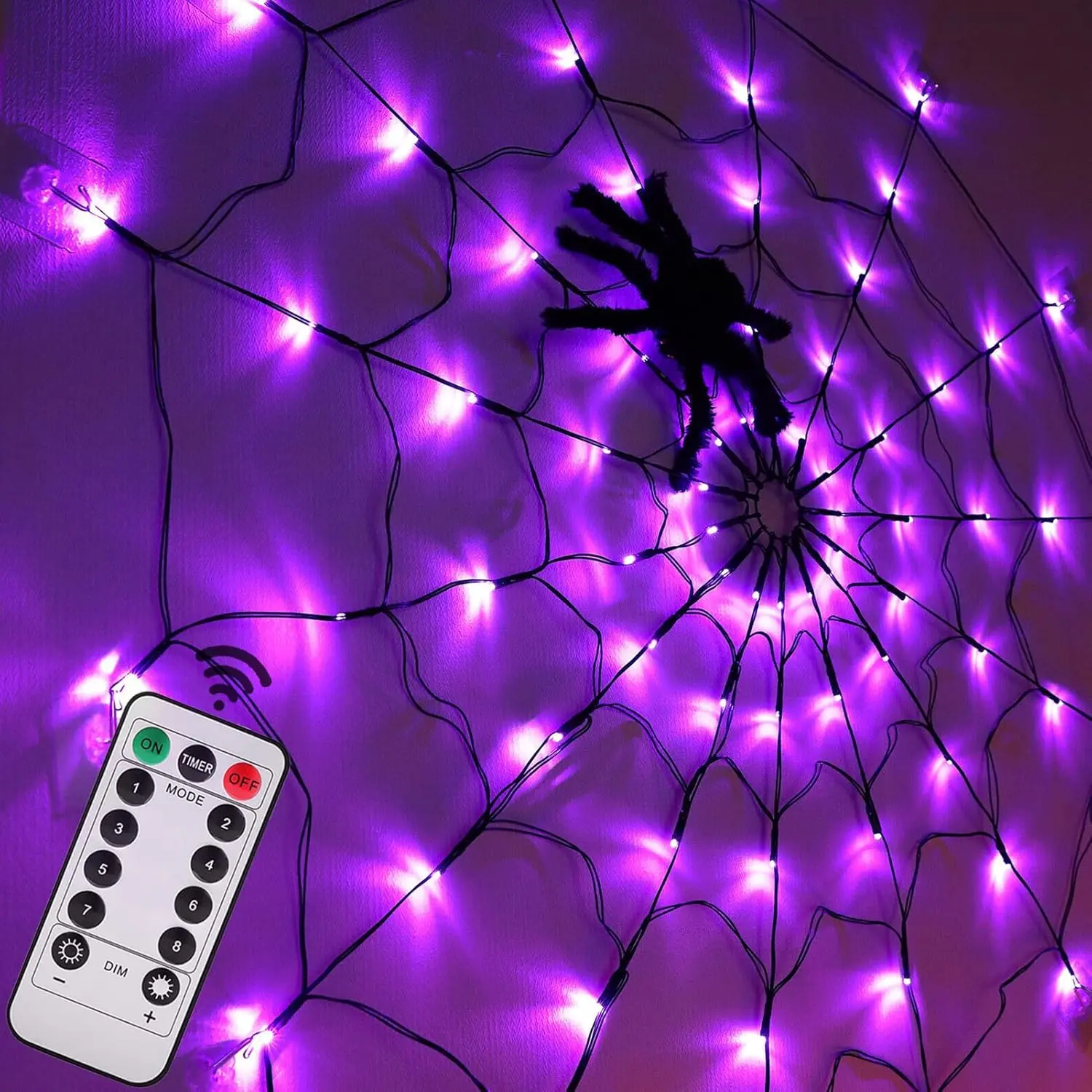 Fun Halloween Spider Decor Light with 70 LED Spiders Web Design, Perfect for Home & Party Decoration Supplies, Fun & Festive Atmosphere, Led Mood Light