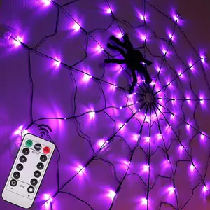 Fun Halloween Spider Decor Light with 70 LED Spiders Web Design, Perfect for Home & Party Decoration, Fun & Festive Atmosphere, Led Mood Light