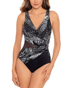 Miraclesuit Women's Black Circe Tummy-Control One-Piece Swimsuit