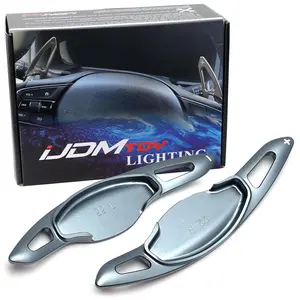 iJDMTOY JDM Style Gunmetal Grey Aluminum Larger Paddle Shifter Extension For Honda 2022-up Civic, 2023+ Accord, CR-V and Acura Integra