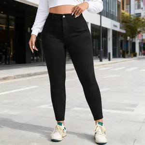 Zhangyan Women’s Plus Size Stretchy Skinny Jeans Tummy Control Pull-On Jeggings with Pockets Classic Ankle Denim Trendy Casual Everyday Pants Womenswear