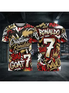 2026 CHATGPT Street Graffiti Soccer Jersey for Kids and Adults, Special Ronaldo, Summer Tee, Intelligent Design Edition, New Ki