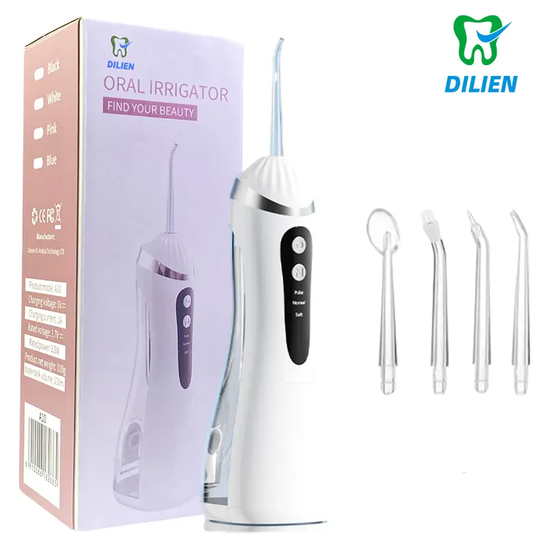 DILIEN Cordless Portable Dental Water Flosser - Teeth Cleaner, Gentle Dual Thread Floss, Powerful Rechargeable Oral Irrigator with Gum Health Support and Whitening Tablets