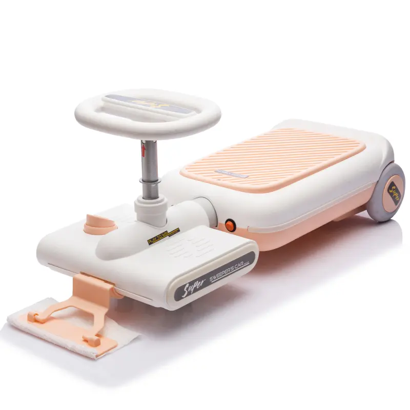12V Cleaning Go Kart For Kids,35W Motor,Front with mop for cleaning,Length can extended by 6cm,Built in music and lighting functions,Provide a speed of 1.86-2.49MPH for kids aged 3-6 years old.