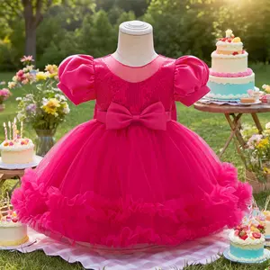 61 Girl Mesh Sequin Birthday Party Casual Princess Dress For Gathering Girl Christmas Embroidered Fashionable Elegant Dress