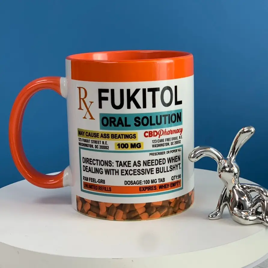 Fukitol Medicine mug, Funny, Sarcasm, Coffee Cup, Ceramic Mug - scs12299 Classic Drinkware Stylish Printed