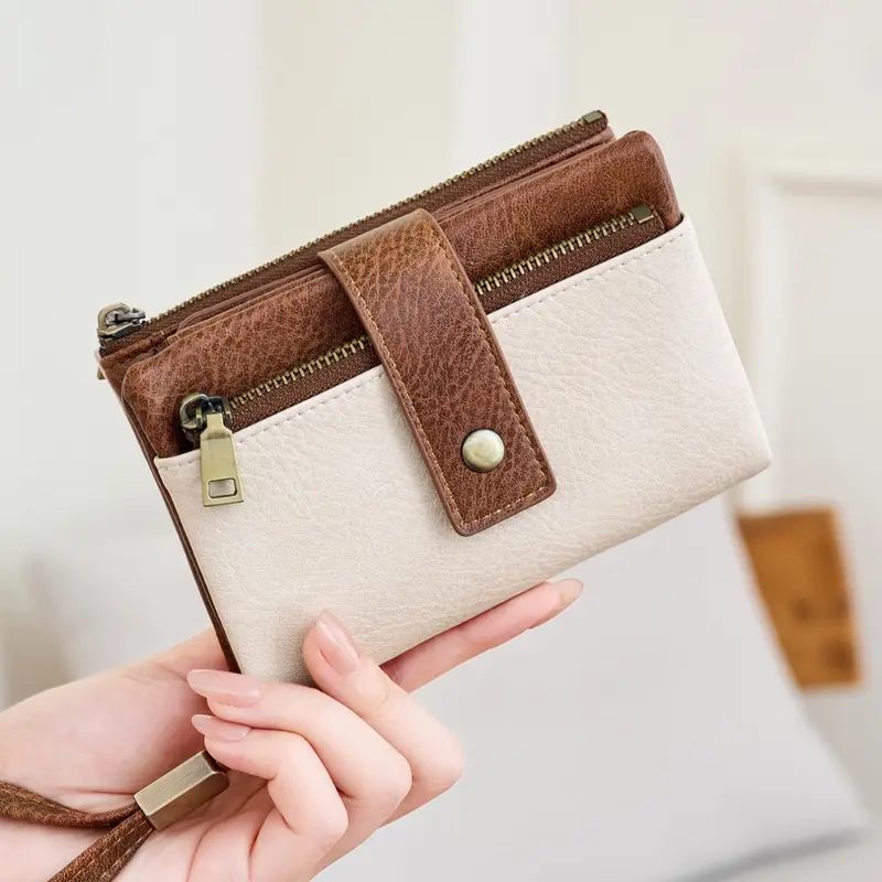 Women's Rfid Shield Wallet, Lightweight Zip Design, Fashionable & Secure, Vintage Style, Multi-Card Slot, Travel & Daily Use, Gift Idea，Suitable for Thanksgiving, Christmas, Valentine's Day, men's gift giving