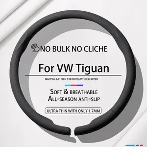 Custom VW Tiguan Flat Bottom Steering Wheel Cover | Premium Napa Leather | Aesthetic Car Essentials