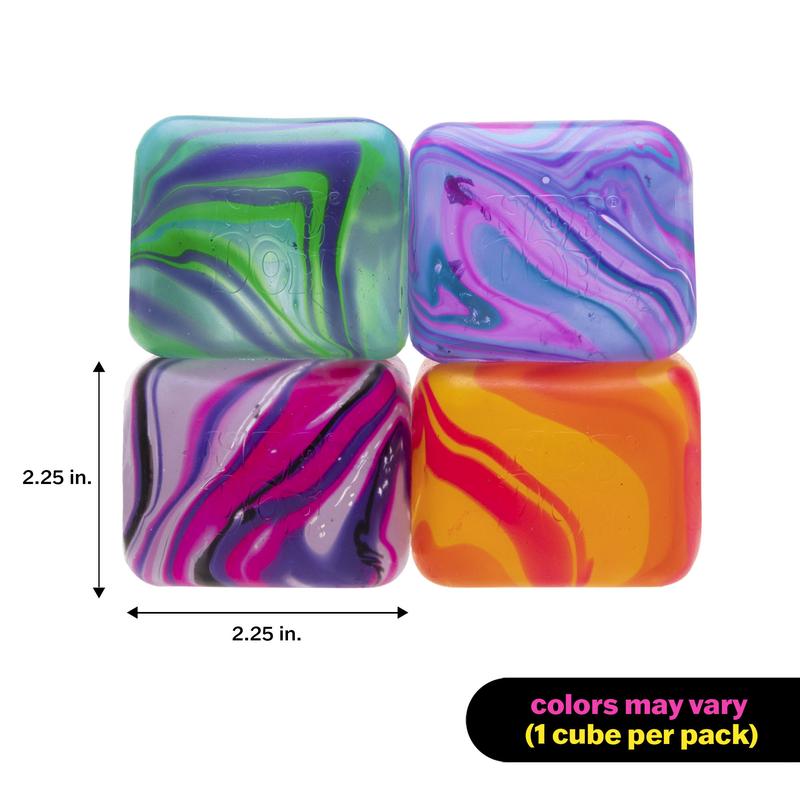 NeeDoh Swirl Nice Cube – Sensory Fidget Toy with Super Solid Squish, Stretchable Stress Relief, One Random Color