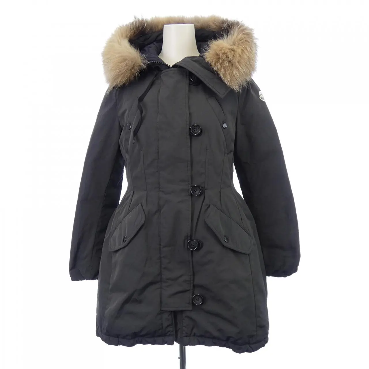 Pre-owned MONCLER Nylon Small Leather Goods ARRIETTE Fox Fur Hood Down Coat